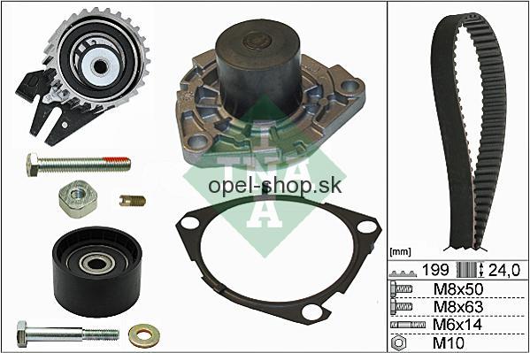 Vodné čerpadlo + sada ozubeného remeňa Opel 1,9CDTi 16V 2,0 CDTi INA 530056230