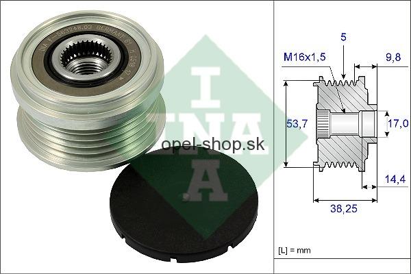 Voľnobežka alternátora Astra J, Corsa D, Insignia INA 535024210