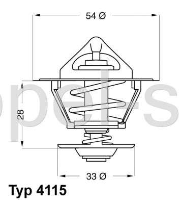 Termostat Opel 1,6/1,7/1,8 WAHLER 4115.92D