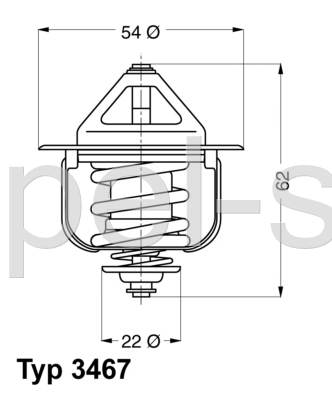 Termostat  Opel 1,5D /1,7D WAHLER 3467.85D