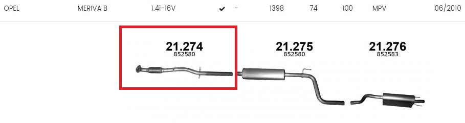 Predný diel výfuku s pletencom Opel Meriva B 1,4 IZAWIT 21.274A