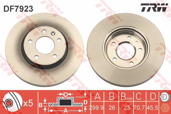 Brzdový kotúč 16" Opel TRW DF7923