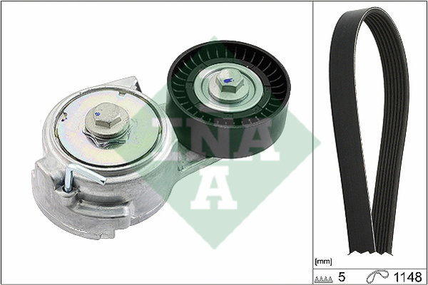 Ozubený klinový remeň - Sada Opel Combo D 1.4 INA 529001310
