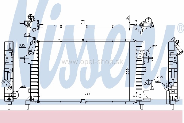 Chladič motora Opel NISSENS 63112A