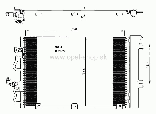 Kondenzátor klimatizácie Opel NRF 35555 - 1.4, 1.6, 1.8