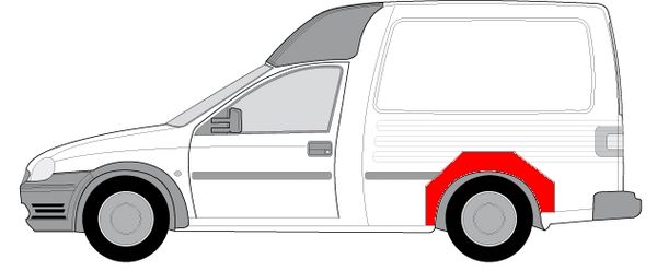 Opravný plech zadného blatníka Opel Combo BLIC 6504-03-5096591P