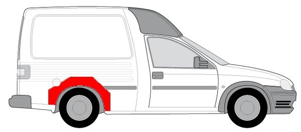 Opravný plech zadného blatníka Opel Combo BLIC 6504-03-5096592P