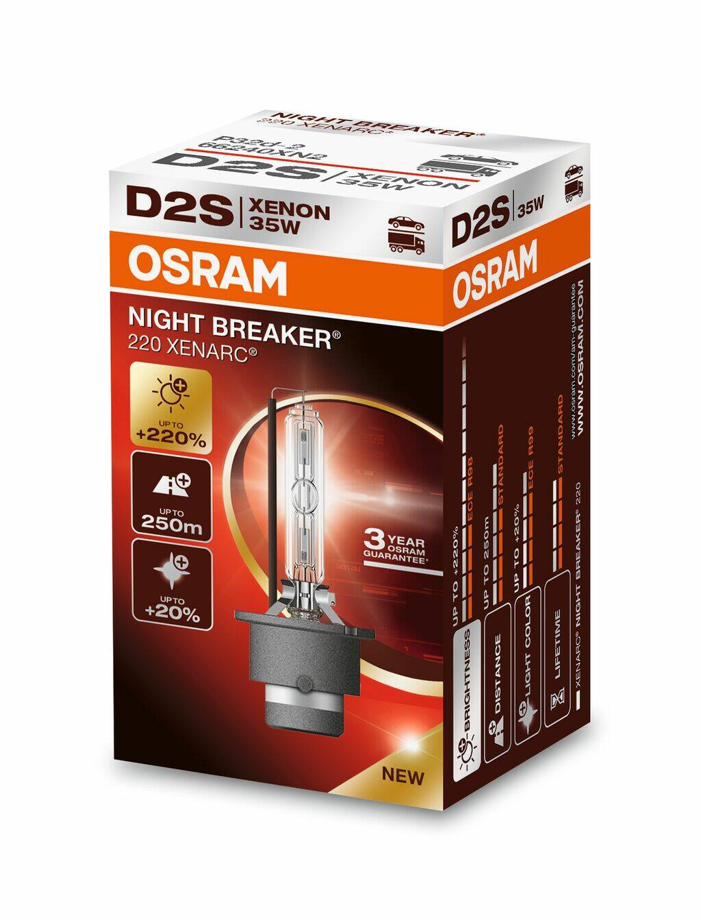 OSRAM D2S XENARC NIGHT BREAKER LASER +220% 66240XN2