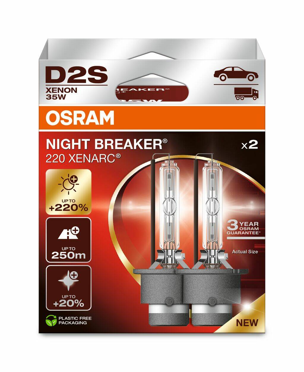 OSRAM D2S XENARC NIGHT BREAKER LASER +220% 66240XN2-2HB 2KS/BALENIE
