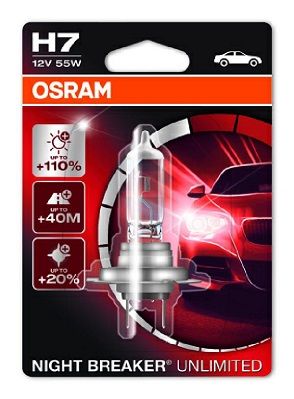 OSRAM H7 NIGHT BREAKER UNLIMITED 64210NBU-01B 12V 55W +110%