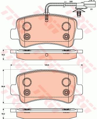 Sada brzdových platničiek kotúčovej brzdy Opel Movano B 2.3 CDTI TRW GDB1903