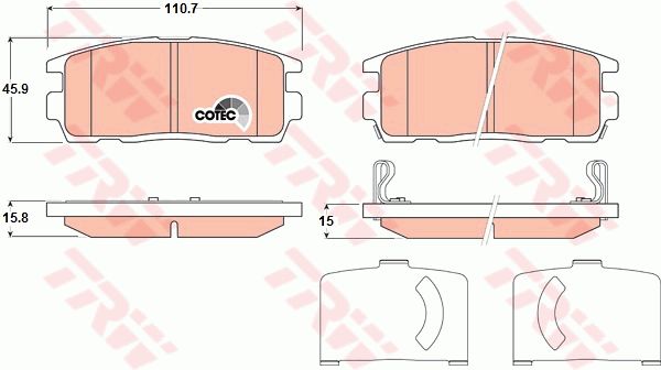 Sada brzdových platničiek kotúčovej brzdy Opel Antara TRW GDB1716