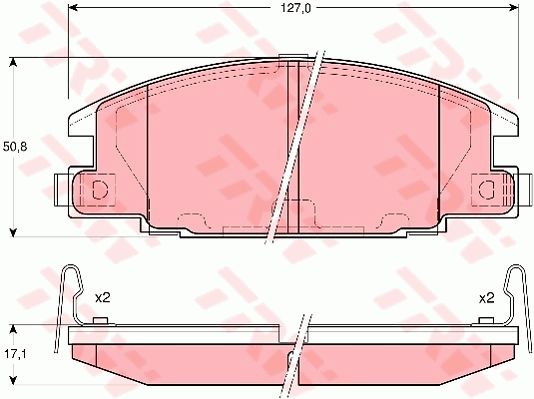 Sada brzdových platničiek kotúčovej brzdy Opel Campo, Frontera A 2.5 TRW GDB3161