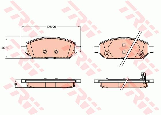 Sada brzdových platničiek kotúčovej brzdy Opel Karl 1.0 TRW GDB2135