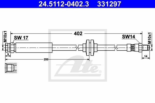 Brzdová hadica Opel Corsa D ATE 24.5112-0402.3