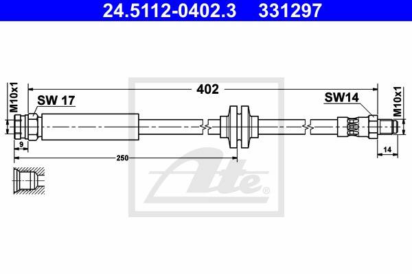 Brzdová hadica Opel Corsa D ATE 24.5112-0402.3