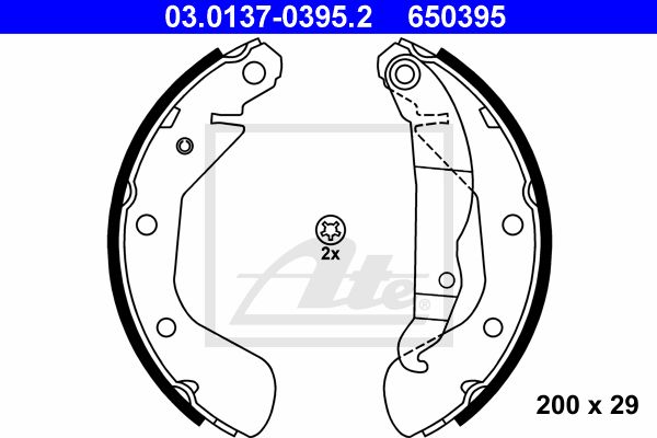 Sada brzdových čeľustí Opel Corsa C ATE 03.0137-0395.2