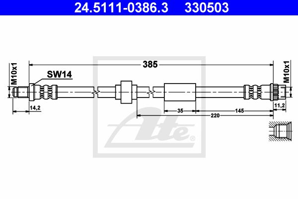 Brzdová hadica Opel Vivaro A ATE 24.5111-0386.3