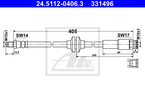 Brzdová hadica Opel Combo D ATE 24.5112-0406.3