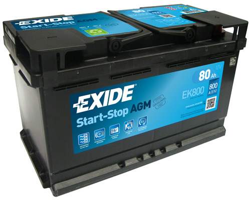 Autobatéria 12V 80Ah EXIDE START&STOP AGM EK800
