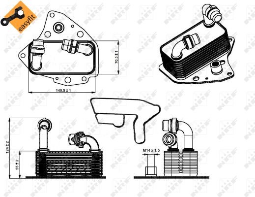 Chladič motorového oleja Opel 2,0 CDTi NRF 31343